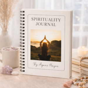 Spirituality Journal PDF, guided spiritual workbook with meditation, chakra and self-reflection exercises by Agnes Hayes