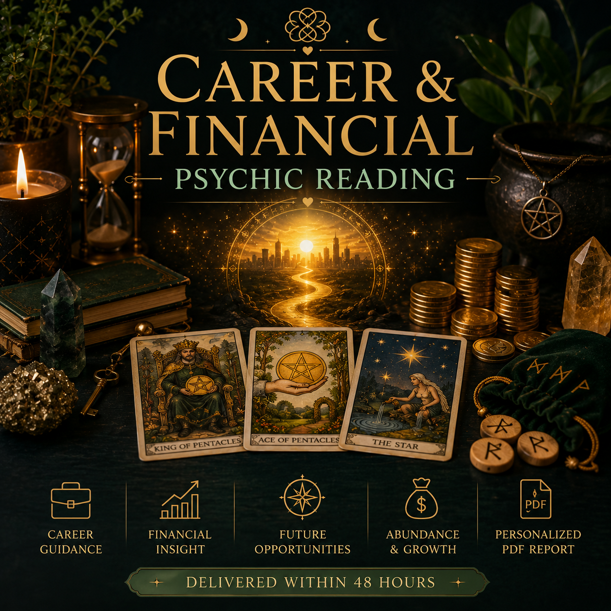 Career & Financial Reading with Tarot, Elder Runes and Witch Runes by Agnes Hayes