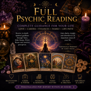 Full Psychic Reading with Tarot, Elder Runes and Witch Runes by Agnes Hayes