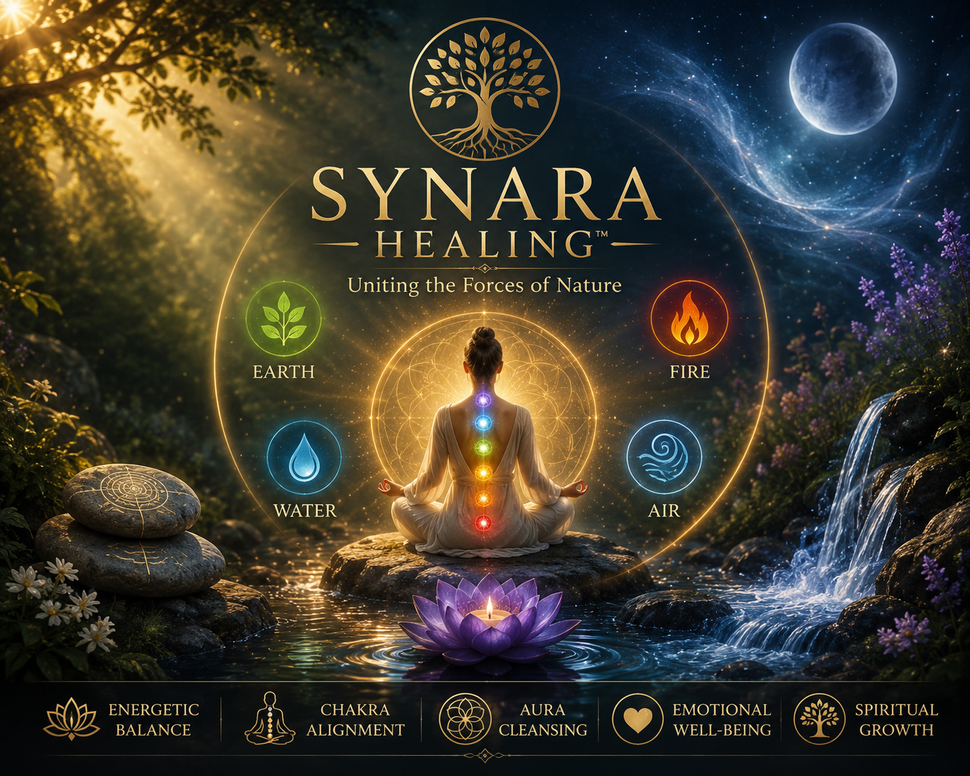 Synara Healing™ remote energy healing session inspired by the four natural elements