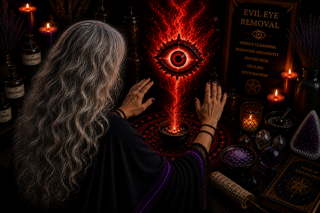 emote Evil Eye Removal ritual with spiritual energy cleansing and witchcraft practices